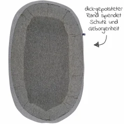 8-tlg. Schlummer-Set - Nestchen + 3 Bodys + Strampelsack + 3 Kratzfäustlinge - Grau Weiß