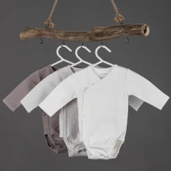 8-tlg. Schlummer-Set - Nestchen + 3 Bodys + Strampelsack + 3 Kratzfäustlinge - Grau Weiß