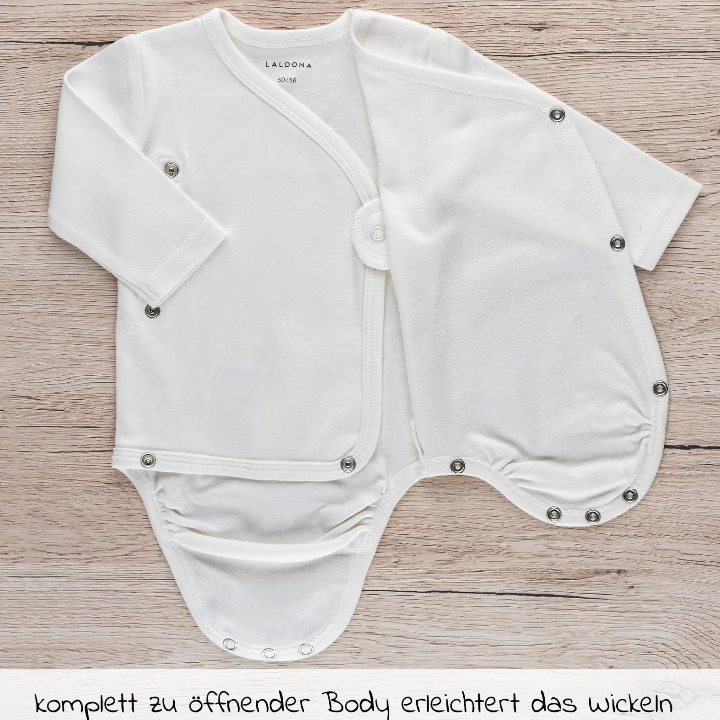 8-tlg. Schlummer-Set - Nestchen + 3 Bodys + Strampelsack + 3 Kratzfäustlinge - Grau Weiß