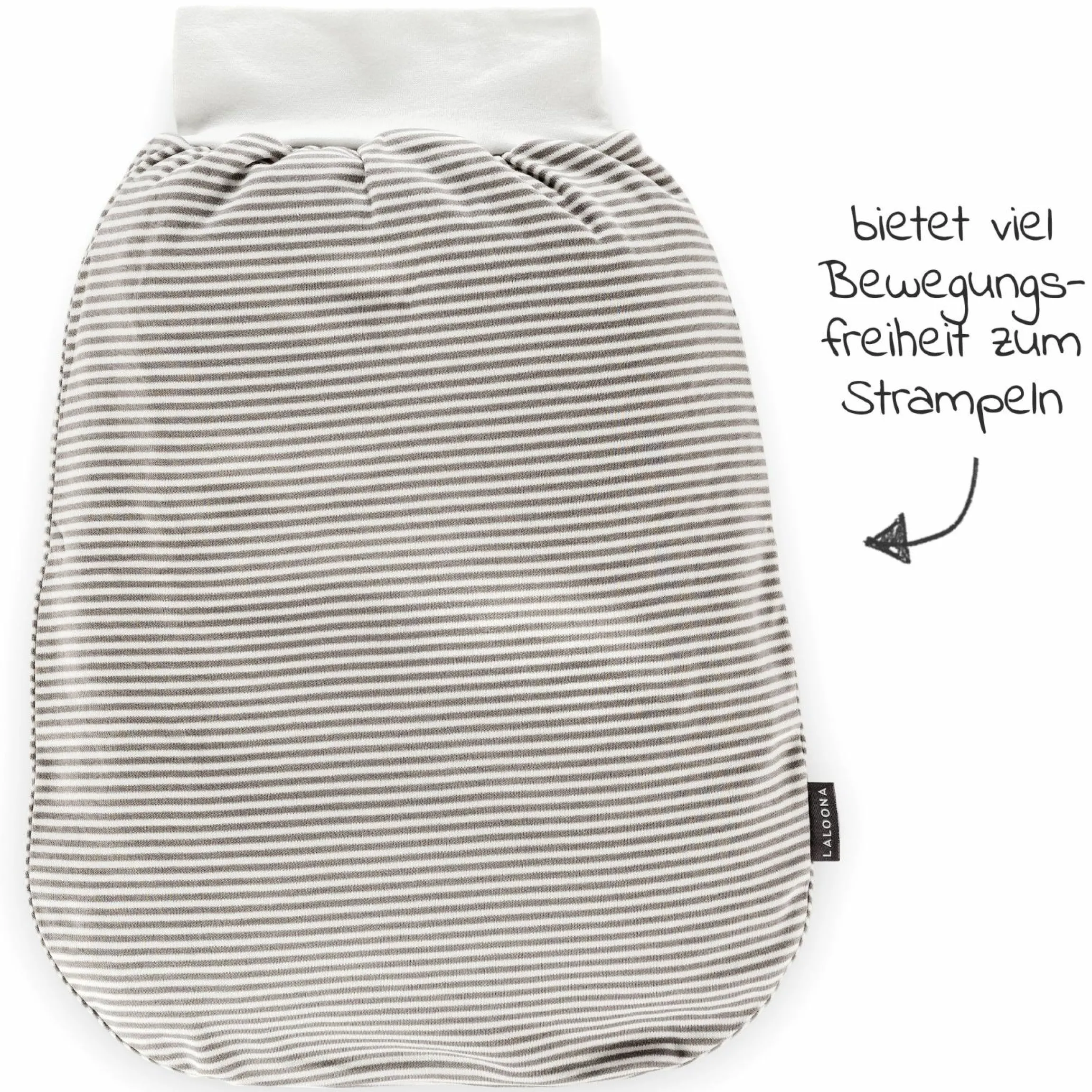 8-tlg. Schlummer-Set - Nestchen + 3 Bodys + Strampelsack + 3 Kratzfäustlinge - Grau Weiß
