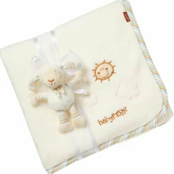 2-tlg. Set Kuscheldecke Baby Love + Greifling Schaf 75 x 100 cm