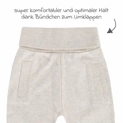 3-tlg. Set Langarmshirt, Wickelshirt & Jogginghose - Beige Melange - Gr. 74