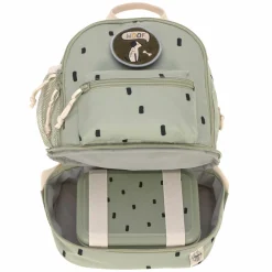 2-tlg. Set Rucksack Mini Backpack & Edelstahl-Brotdose Lunchbox - Happy Prints - Light Olive