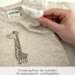 4-tlg. Set Strampler, Langarmshirt, Wickelshirt & Jogginghose - Beige Melange - Gr. 68