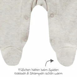 4-tlg. Set Strampler, Langarmshirt, Wickelshirt & Jogginghose - Beige Melange - Gr. 68