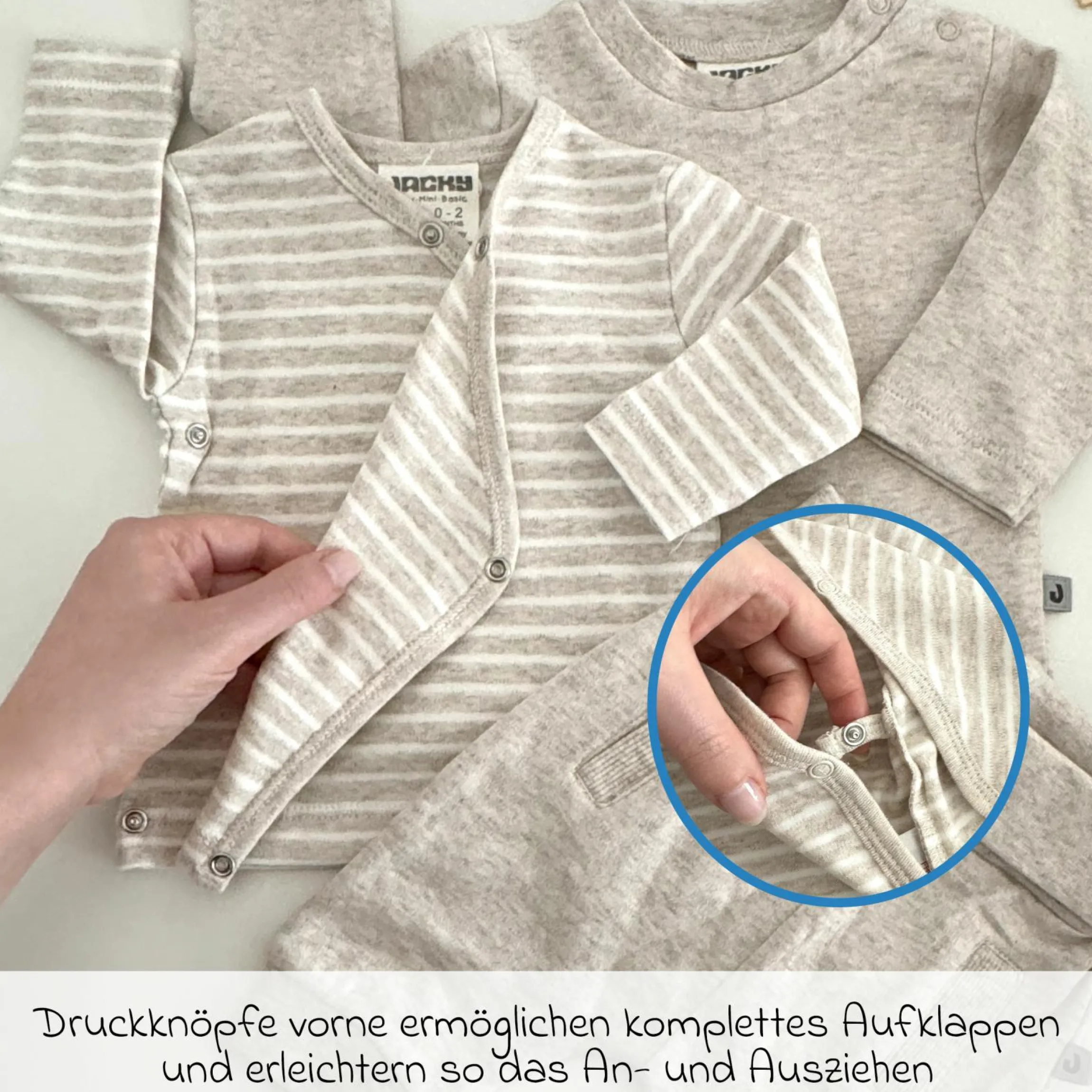 4-tlg. Set Strampler, Langarmshirt, Wickelshirt & Jogginghose - Beige Melange - Gr. 68