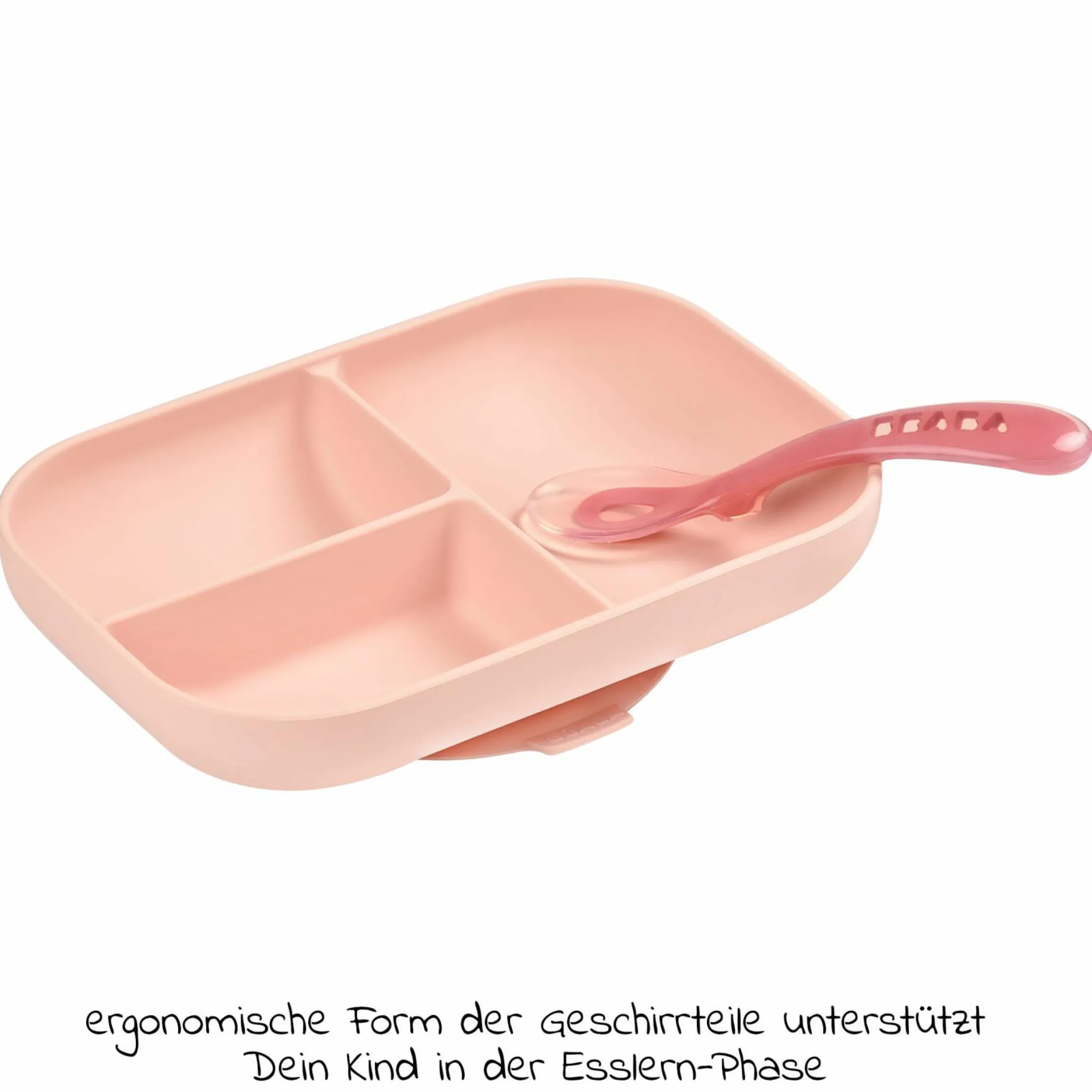 2-tlg. Silikon Esslern-Set - Rosa