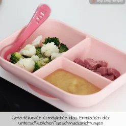 2-tlg. Silikon Esslern-Set - Rosa