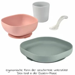 4-tlg. Silikon-Geschirr-Set - Eukalyptus