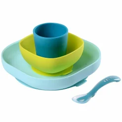 4-tlg. Silikon-Geschirr-Set - Neon Blau