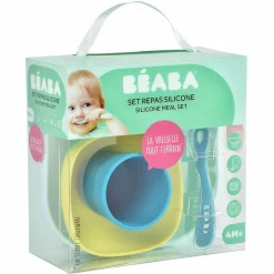 4-tlg. Silikon-Geschirr-Set - Neon Blau