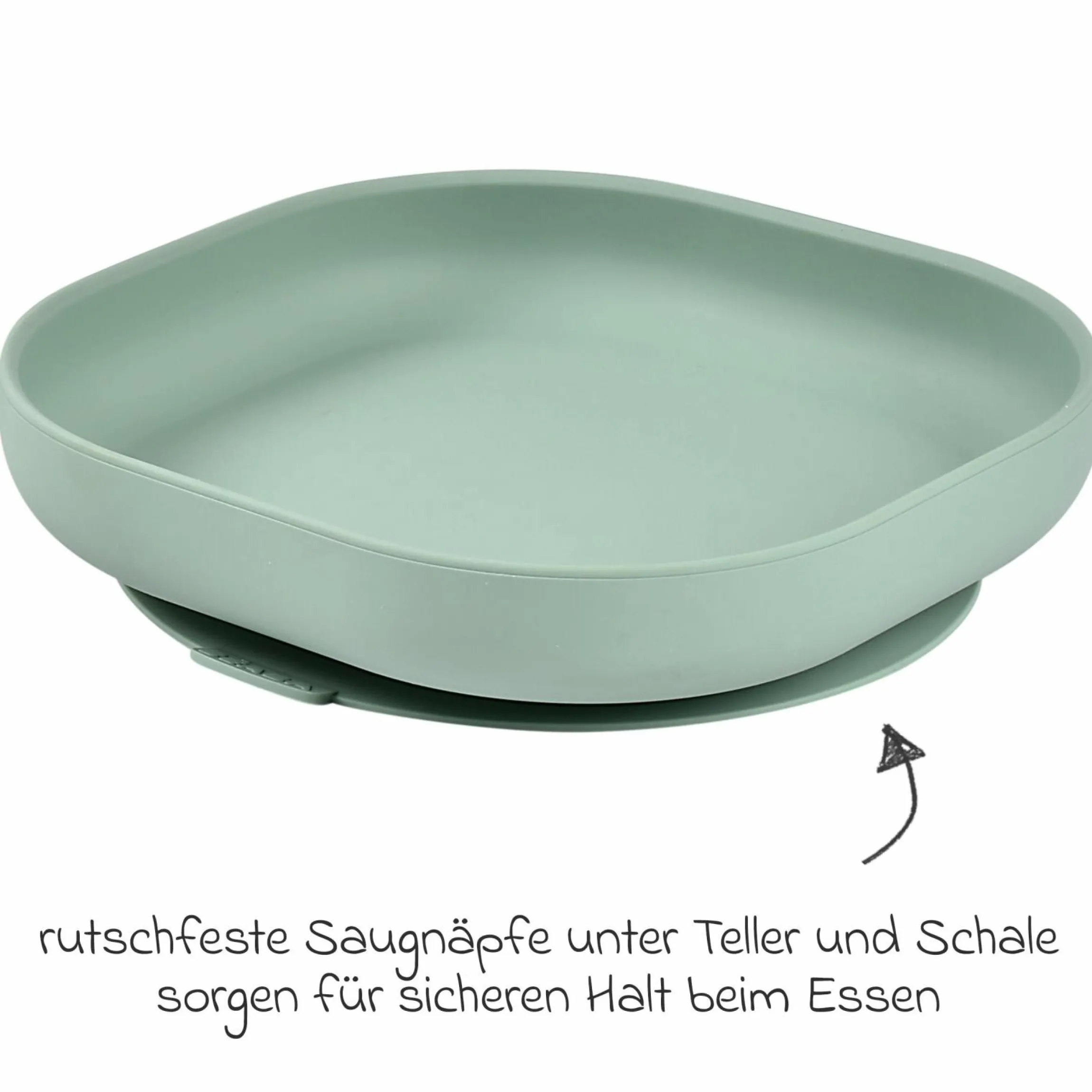 4-tlg. Silikon-Geschirr-Set - Salbeigrün