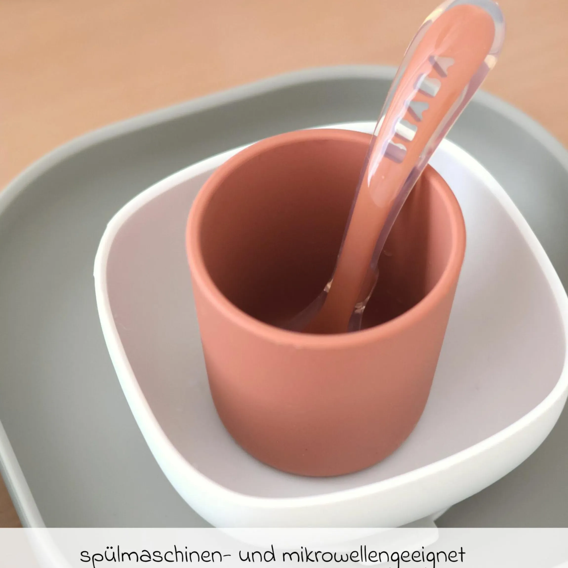4-tlg. Silikon-Geschirr-Set - Terracotta