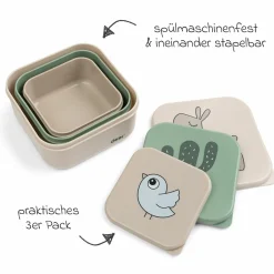 3-tlg. Snackboxen-Set - Lalee - Sand / Grün