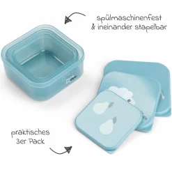3-tlg. Snackboxen-Set - Tiny Farm - Blau