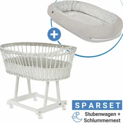 2-tlg. Sparset Stubenwagen Birthe + Schlummer-Nestchen - Auqa Dot