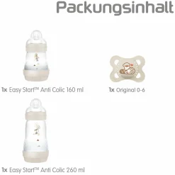 3-tlg. Starter Set S Easy Start Anti-Colic - Beige