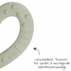 3-tlg. Starter-Set - De Lux Schnuller 2er Pack Silikon + Beißring Baby Bitie Heart - Ivory / Sage