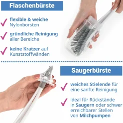 4-tlg. Starter-Set 3 PP-Flaschen inkl. Silikon-Trinksauger + Flaschenbürste