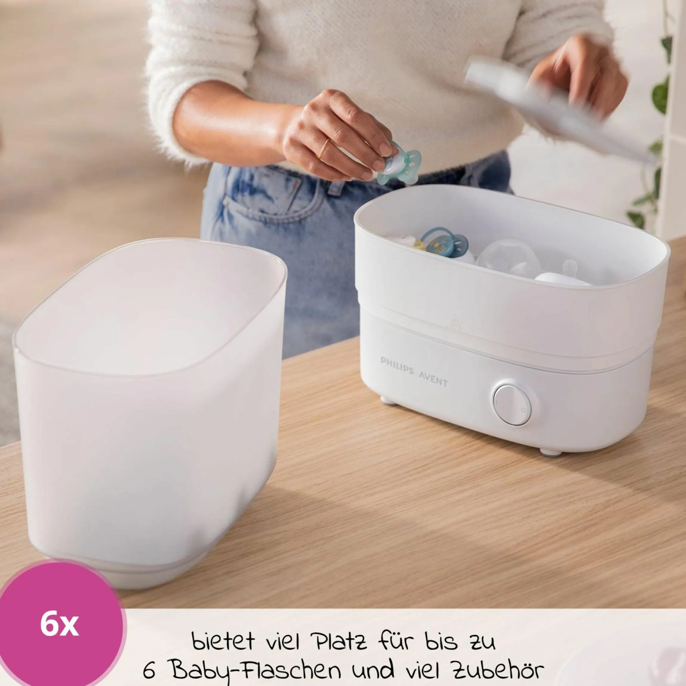 8-tlg. Starter-Set inkl. Dampfsterilisator 2-in-1 + Abtropfständer + 4 PP-Flaschen + Flaschenbürste + Schnuller
