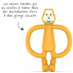 4-tlg. Starter-Set Zahnungshilfen - Beißring mit Fingerzahnbürste - Löwe - Gelb