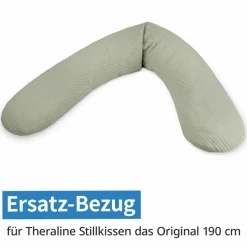 4-tlg. Stillkissen Sparset Das Original 190 cm inkl. 2 Bezügen + Mikroperlen-Nachfüllpack 9,5 l - Leaves & Musselin Salbei