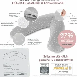 4-tlg. Stillkissen Sparset Das Original 190 cm inkl. 2 Bezügen + Mikroperlen-Nachfüllpack 9,5 l - Leaves & Musselin Sandbeige