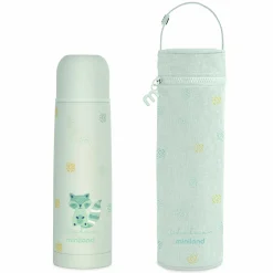 2-tlg. Thermos-Set 500 ml Baby Edelstahl-Isolierflasche Thermy mit Isolietasche Thermibag - zum Füttern für Unterwegs - Mint