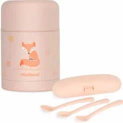 5-tlg. Thermos-Set 600 ml Baby Edelstahl-Isolierbehälter Food Thermy mit Besteck - zum Füttern für Unterwegs - Candy
