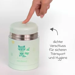 5-tlg. Thermos-Set 600 ml Baby Edelstahl-Isolierbehälter Food Thermy mit Besteck - zum Füttern für Unterwegs - Mint