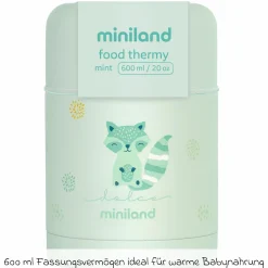 5-tlg. Thermos-Set 600 ml Baby Edelstahl-Isolierbehälter Food Thermy mit Besteck - zum Füttern für Unterwegs - Mint