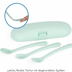 5-tlg. Thermos-Set 600 ml Baby Edelstahl-Isolierbehälter Food Thermy mit Besteck - zum Füttern für Unterwegs - Mint
