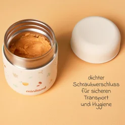 5-tlg. Thermos-Set 280 ml Baby Edelstahl-Isolierbehälter Food Thermy Mini mit Besteck - zum Füttern für Unterwegs - Valencia