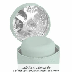 6-tlg. Thermos-Set 600 ml Baby Edelstahl-Isolierbehälter Food Thermy mit Besteck & Isoliertasche - zum Füttern für Unterwegs - Mint