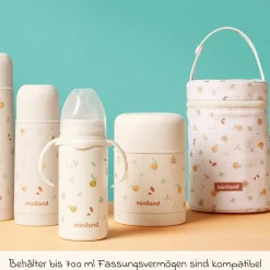 6-tlg. Thermos-Set 600 ml Baby Edelstahl-Isolierbehälter Food Thermy mit Besteck & Isoliertasche - zum Füttern für Unterwegs - Valencia