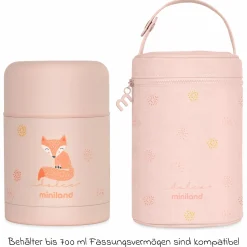 6-tlg. Thermos-Set 600 ml Baby Edelstahl-Isolierbehälter Food Thermy mit Besteck & Isoliertasche - zum Füttern für Unterwegs - Candy