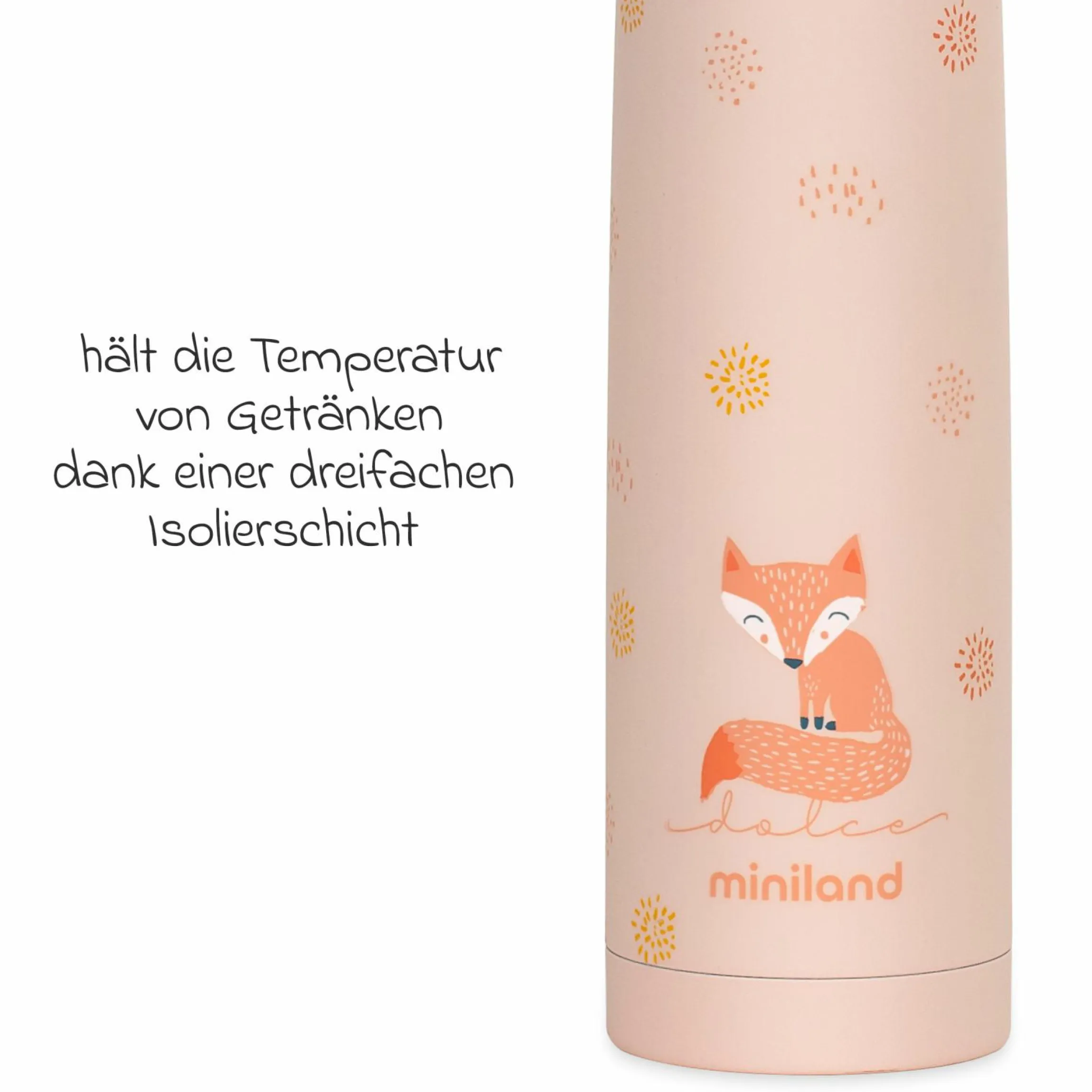 2-tlg. Thermos-Set 500 ml Baby Edelstahl-Isolierflasche Thermy mit Isolietasche Thermibag - zum Füttern für Unterwegs - Candy