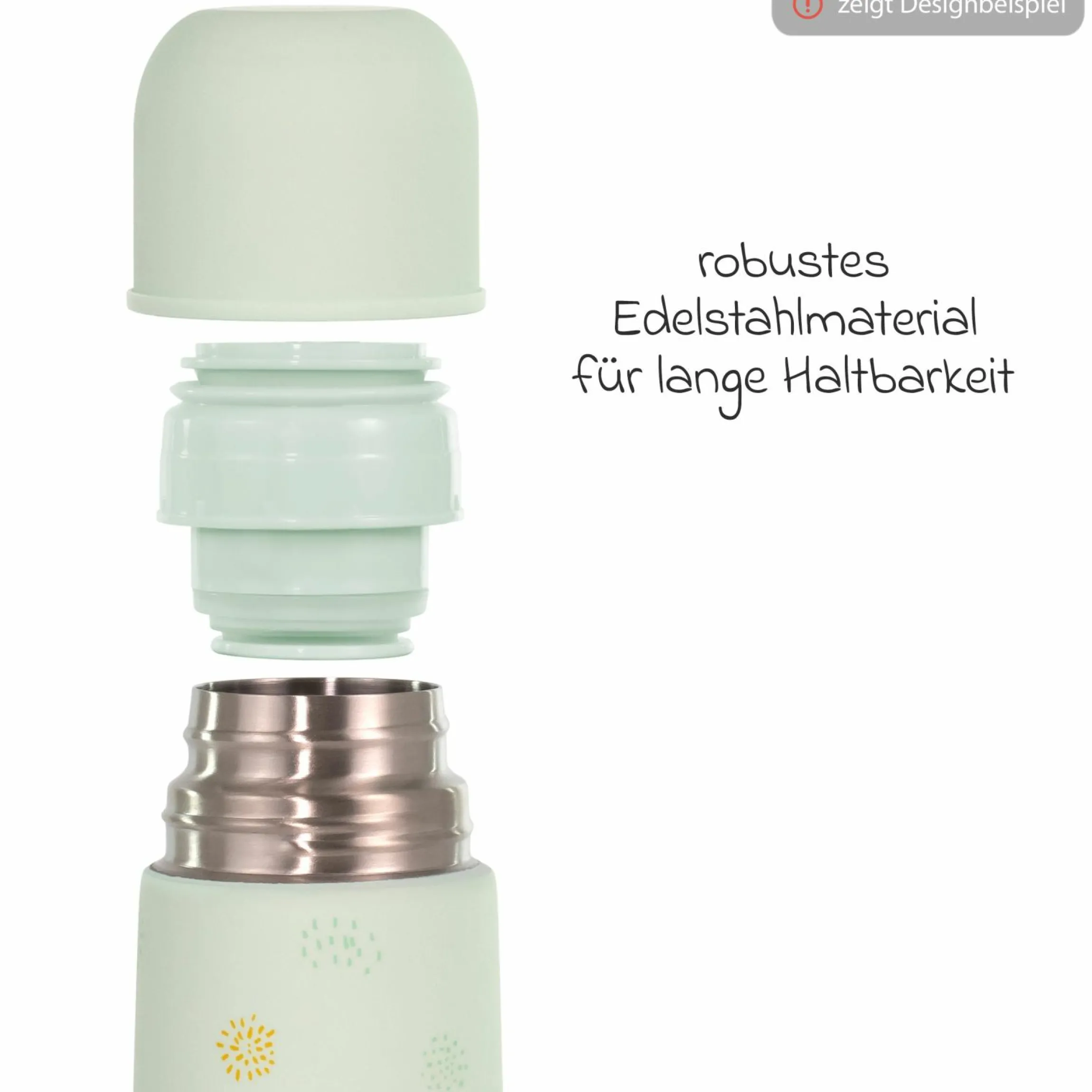 2-tlg. Thermos-Set 500 ml Baby Edelstahl-Isolierflasche Thermy mit Isolietasche Thermibag - zum Füttern für Unterwegs - Candy