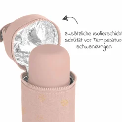 2-tlg. Thermos-Set 500 ml Baby Edelstahl-Isolierflasche Thermy mit Isolietasche Thermibag - zum Füttern für Unterwegs - Candy