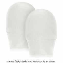8-tlg. Wickelbody Set inkl. Strampelhose, Erstlingsmütze & 3 Paar Kratzfäustlinge - Salbei Weiß - Gr. 50/56
