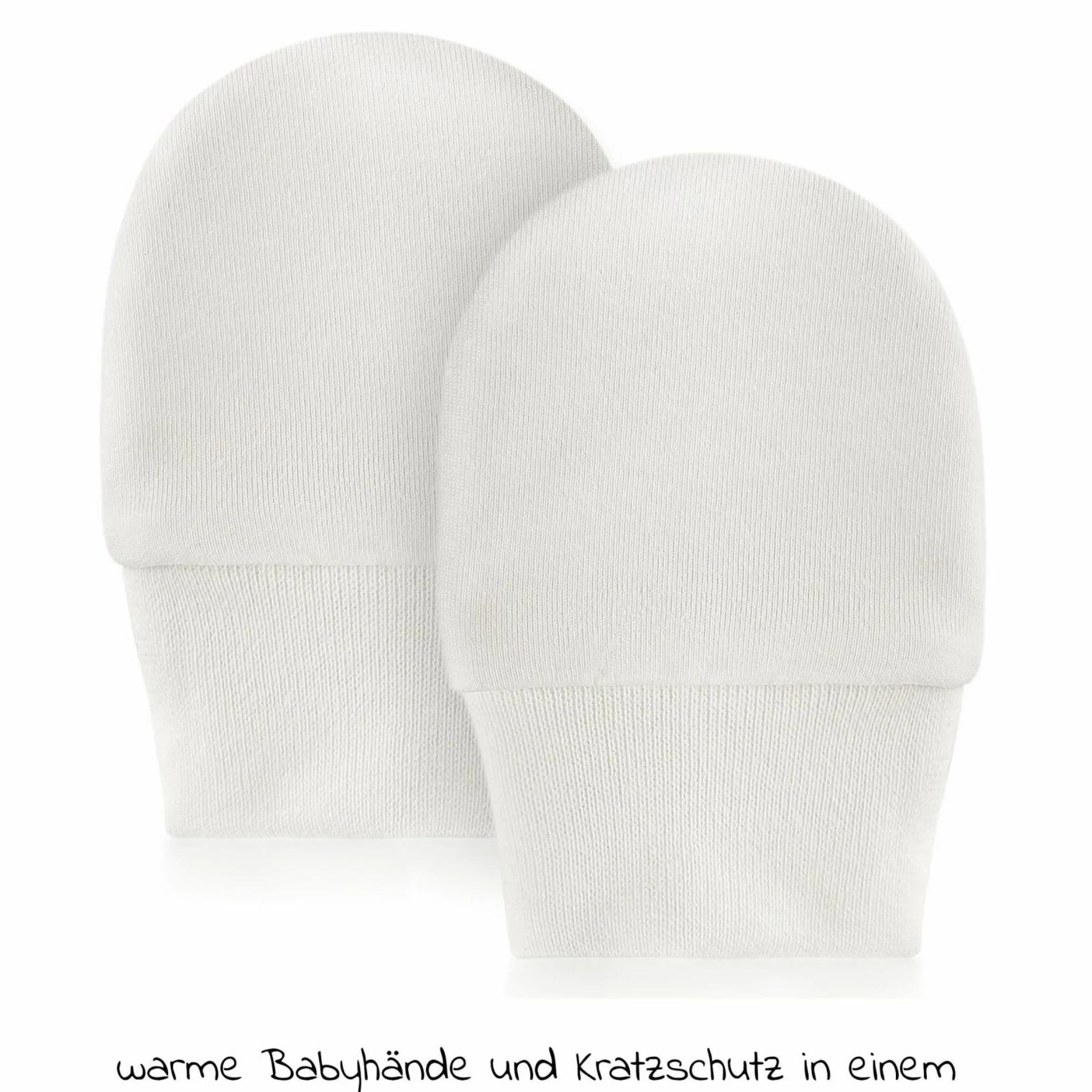 8-tlg. Wickelbody Set inkl. Strampelhose, Erstlingsmütze & 3 Paar Kratzfäustlinge - Salbei Weiß - Gr. 50/56