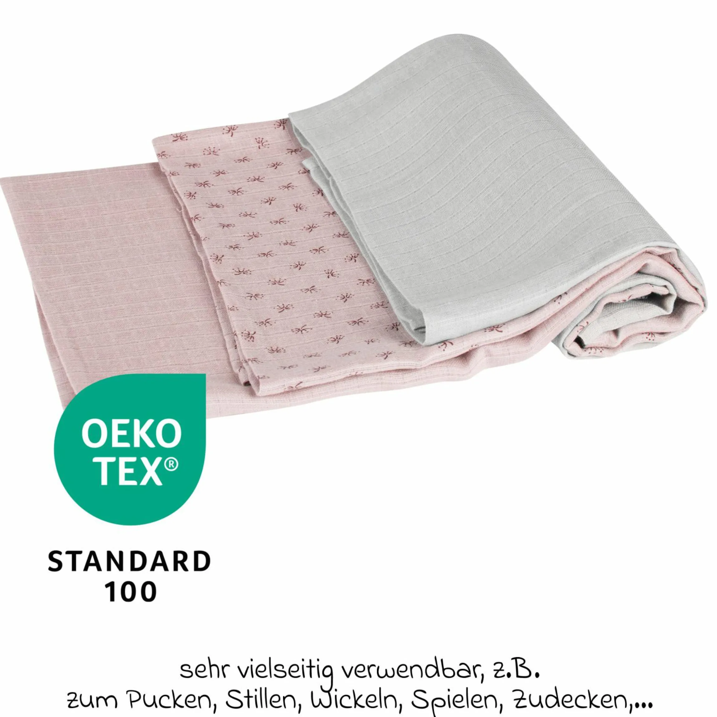 3-tlg. Windeln-Set aus 100% Organic Bio-Baumwolle GOTS - Lil Planet - Rosa