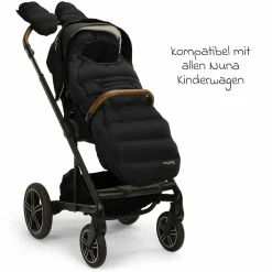 2-tlg. Winter-Kinderwagen-Set mit Fußsack und Handschuhe - Caviar