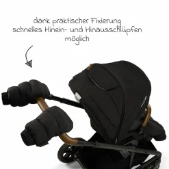 2-tlg. Winter-Kinderwagen-Set mit Fußsack und Handschuhe - Caviar