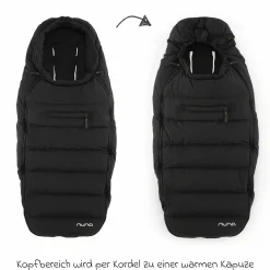 2-tlg. Winter-Kinderwagen-Set mit Fußsack und Handschuhe - Caviar