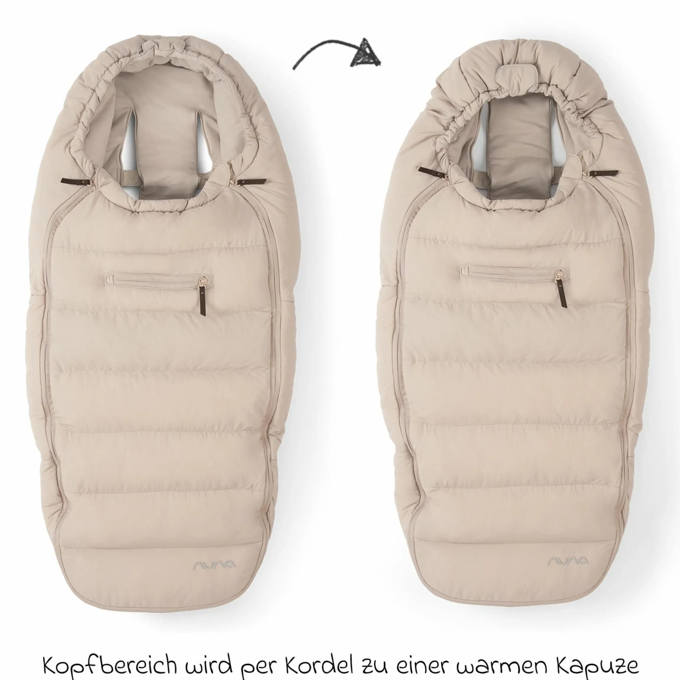 2-tlg. Winter-Kinderwagen-Set mit Fußsack und Handschuhe - Biscotti
