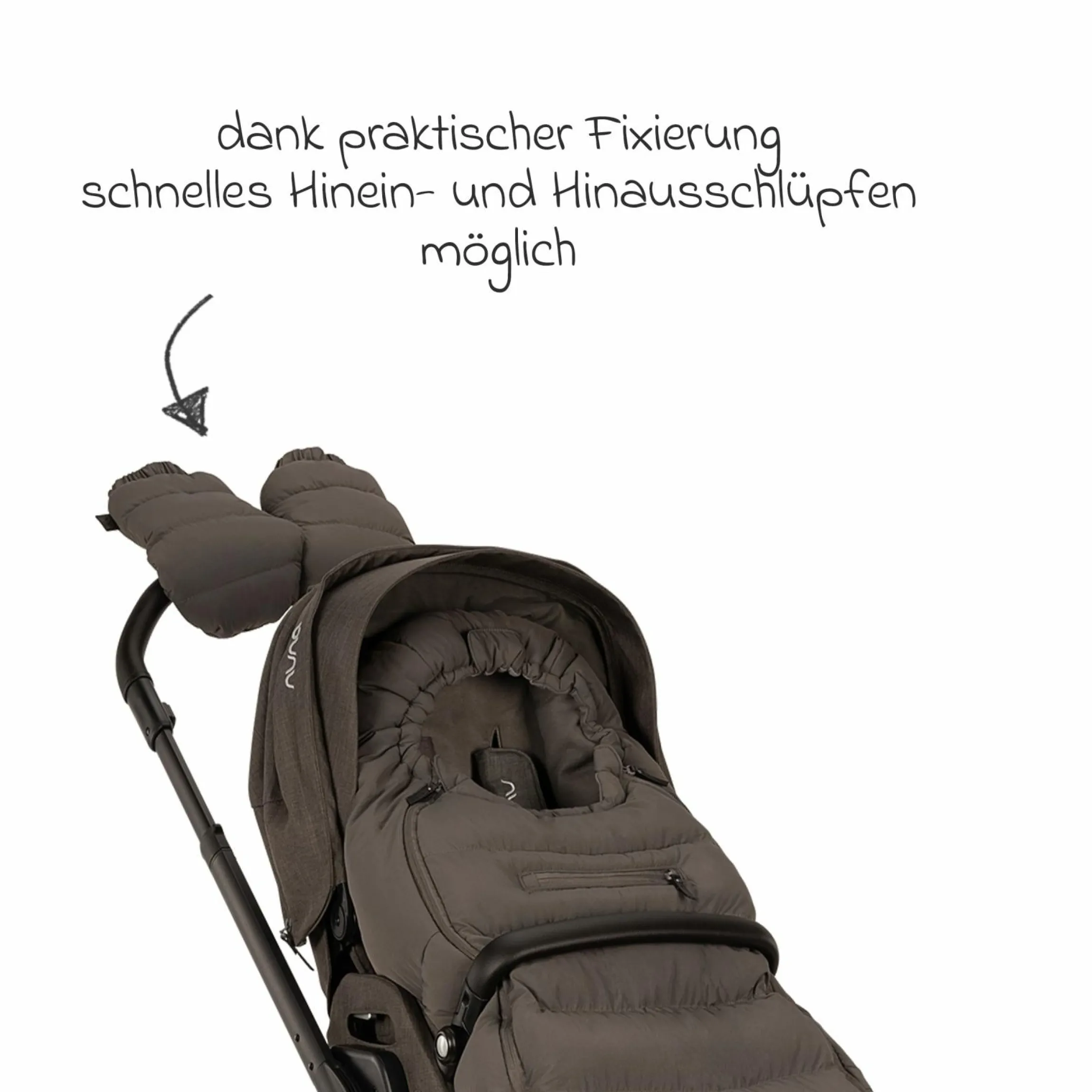 2-tlg. Winter-Kinderwagen-Set mit Fußsack und Handschuhe - Thunder