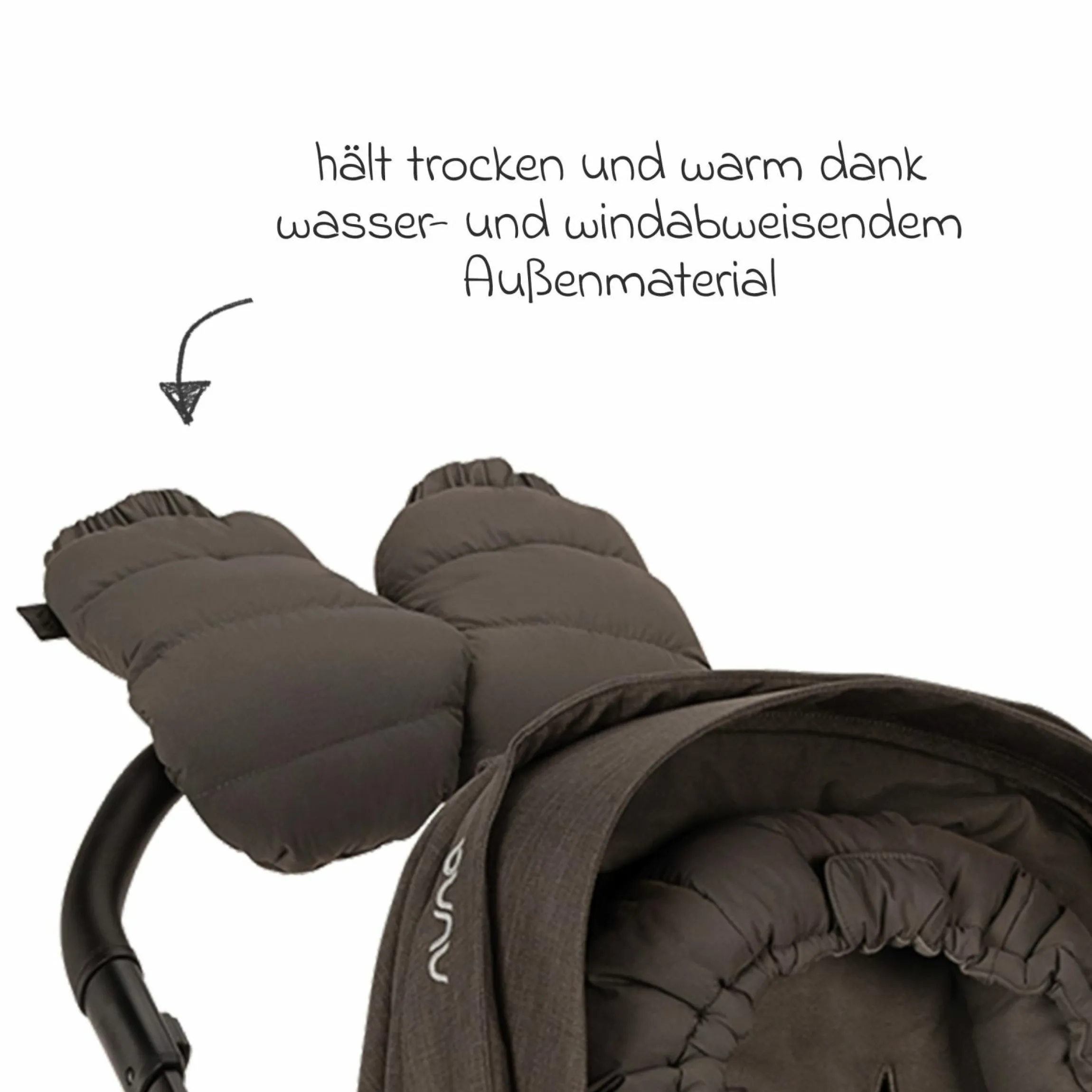2-tlg. Winter-Kinderwagen-Set mit Fußsack und Handschuhe - Thunder