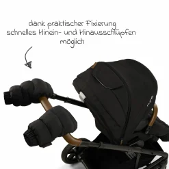 2-tlg. Winter-Kinderwagen-Set mit Fußsack & Handschuhe - Caviar - Kollektion 2025
