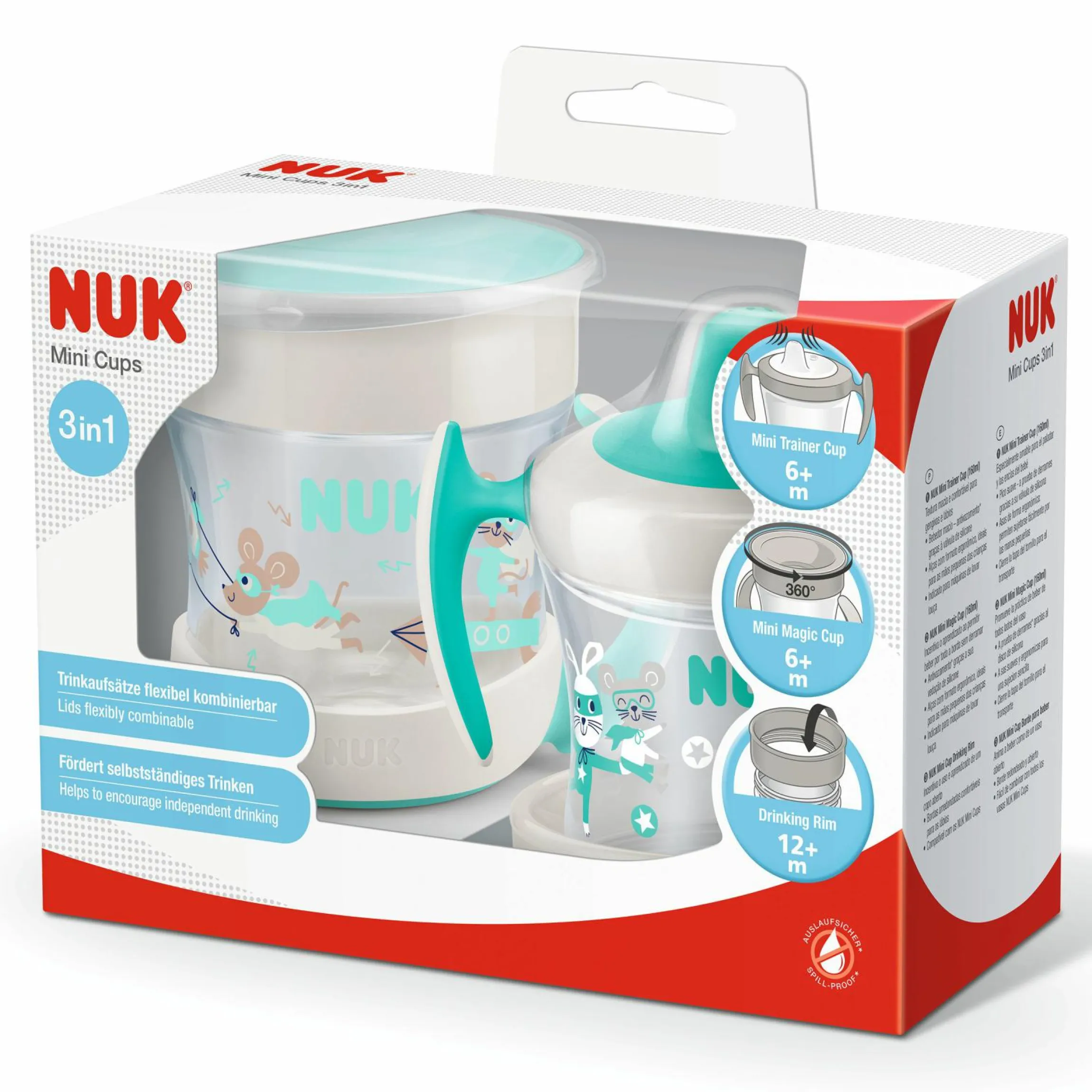 3-tlg.Trinklern-Set Evolution - Mini Cups 3in1 - Neutal